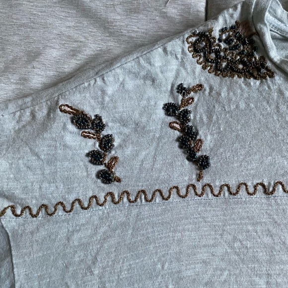 Anthropologie Akemi + Kin Beaded Ombré Tulsi Tee in Blue Small - Picture 6 of 10